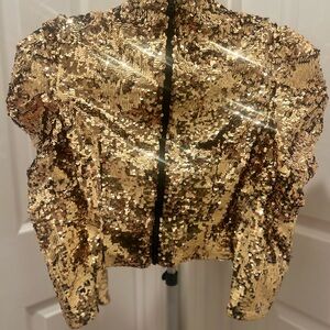 Alice + Olivia Gold Sequin Top